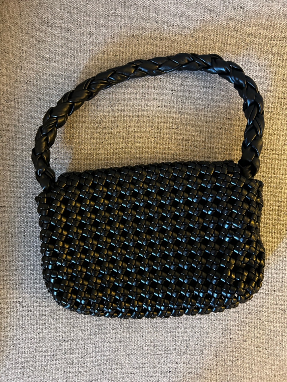 Black Woven Mini Shoulder Bag - Picture 5 of 5